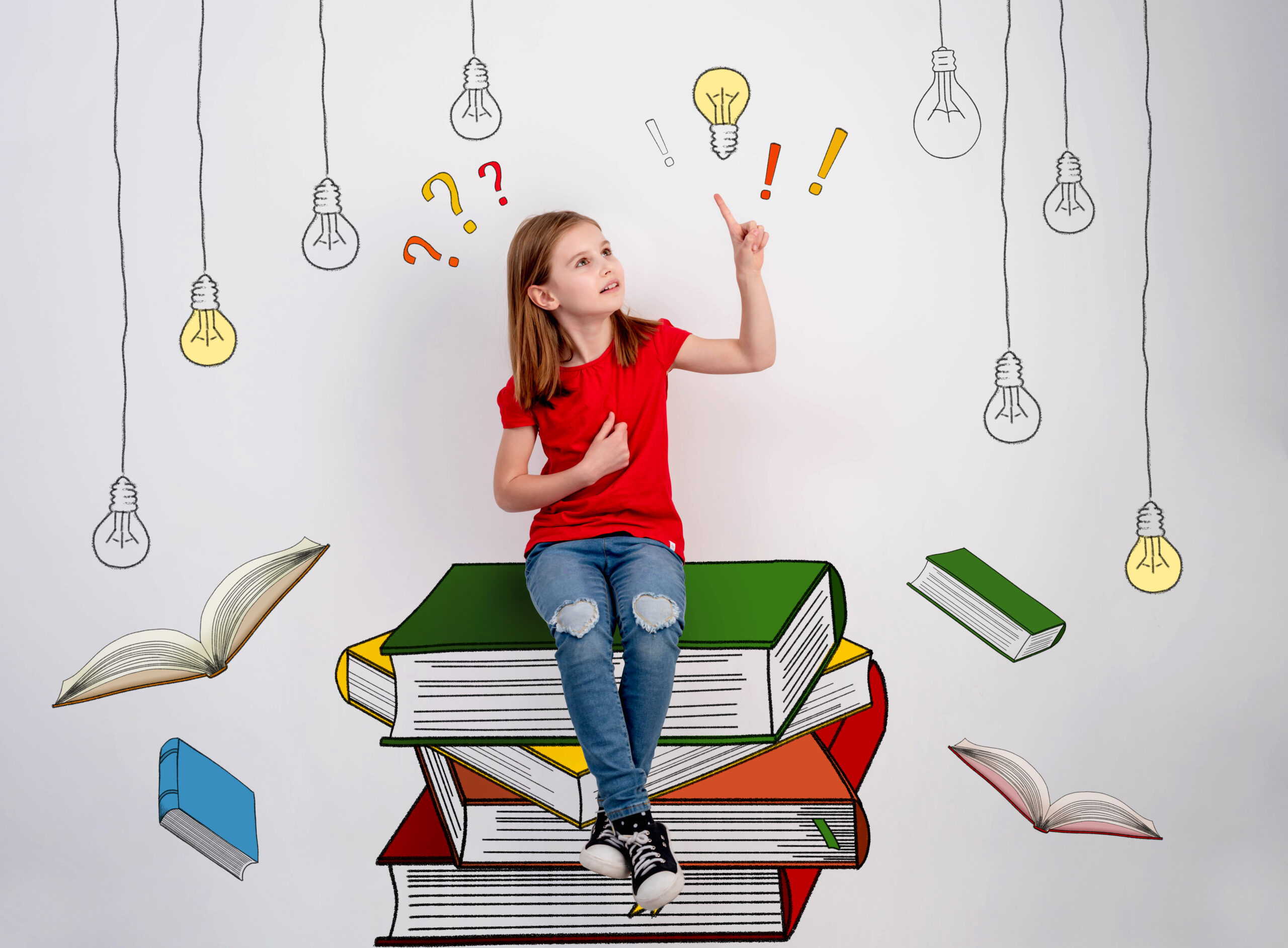 Concept,Of,Education,And,Creativity,Mind,Of,Child,Girl,Sitting