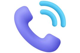 Purple,Phone,Handset,With,Blue,Signal,Ringing,Waves.,Phone,Call,