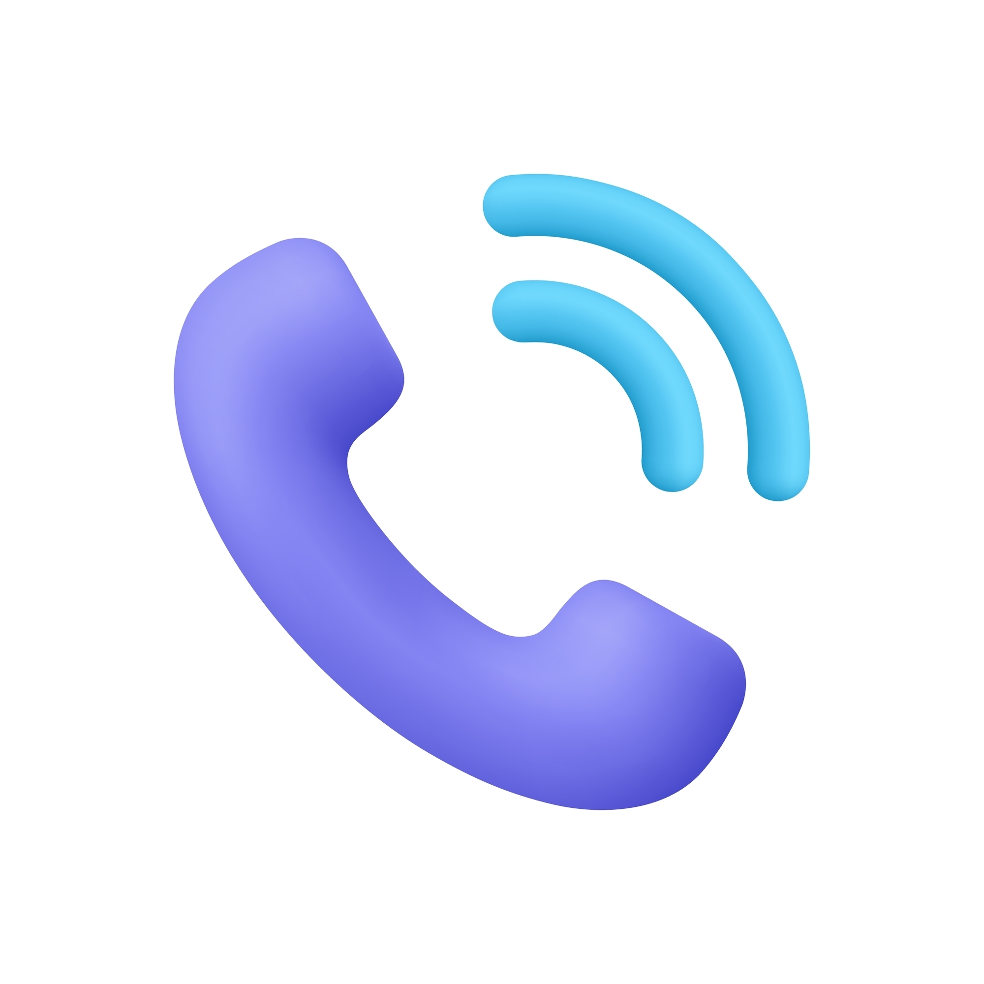 Purple,Phone,Handset,With,Blue,Signal,Ringing,Waves.,Phone,Call,