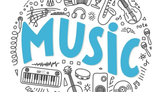 Music.,School,Subjects.,Hand,Drawn,Doodles,And,Lettering,On,White